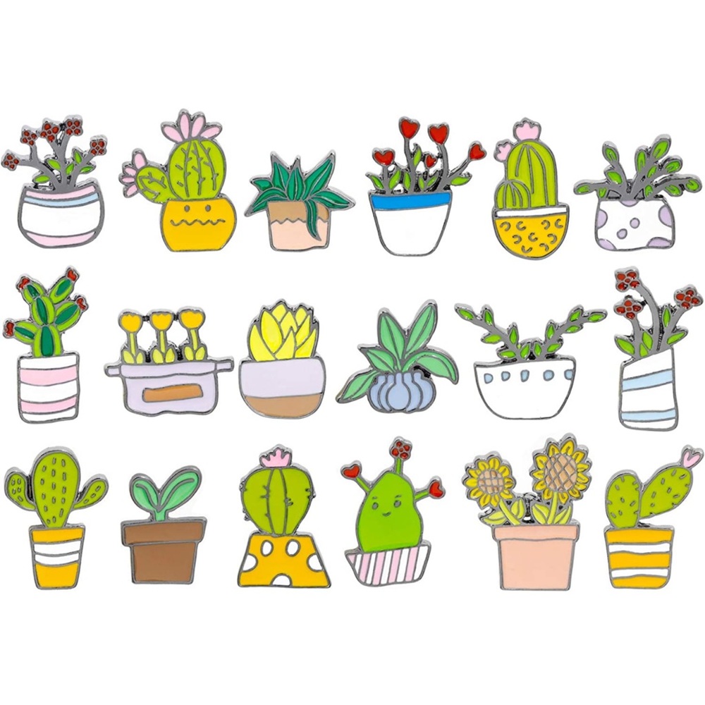 18 piece Cactus Brooches Clothing Bags Backpacks Jackets Hat Jewelry accessories